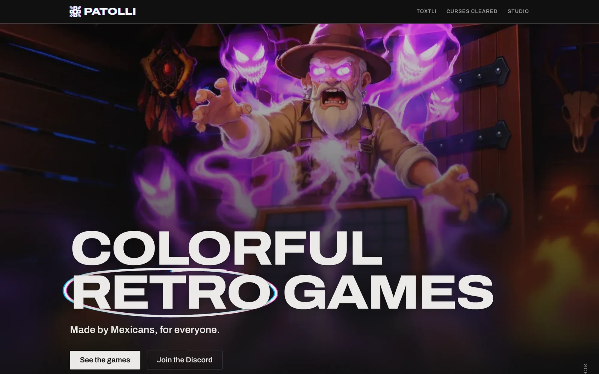 The Curses Cleared key art on the homepage